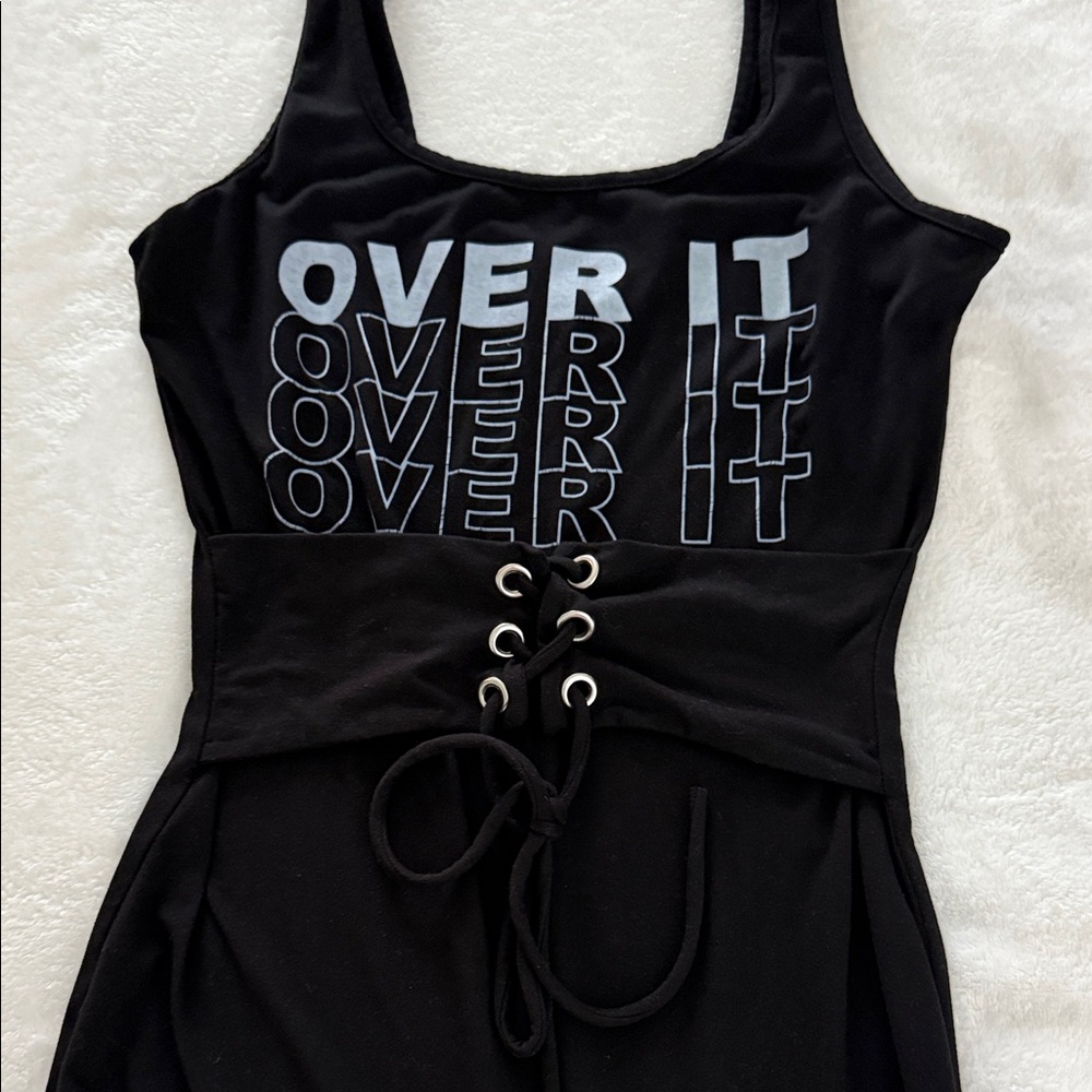 Fashion Nova Black Kids One Piece with Bold Text